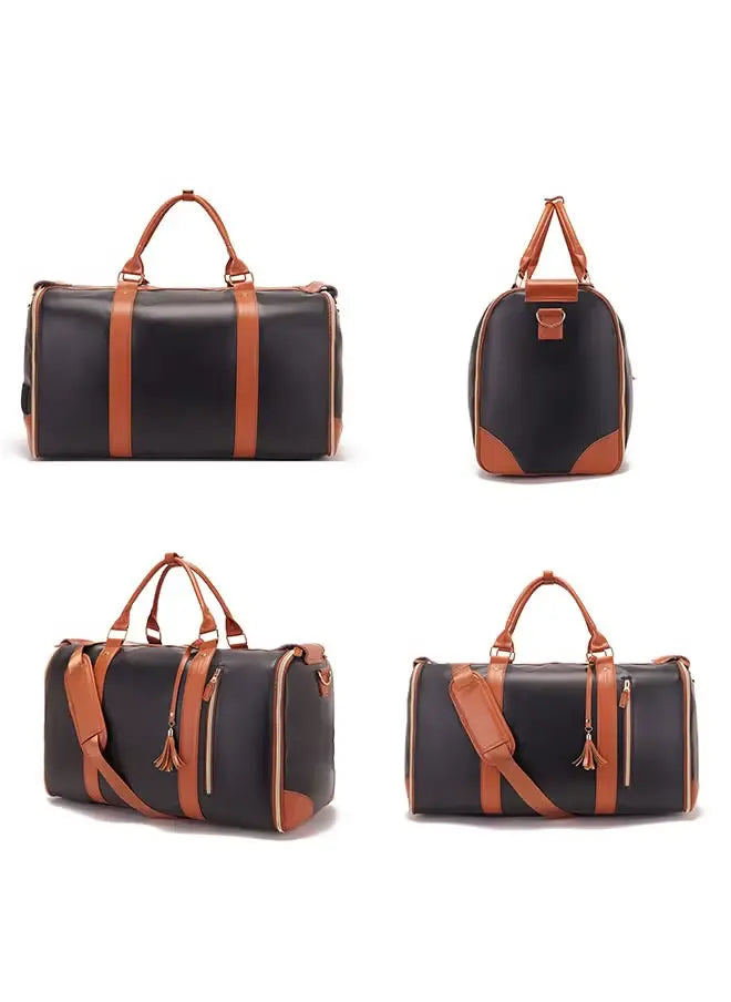 High Capacity Folding Travel Duffle – Waterproof Bag That Unfolds to Hang Clothes