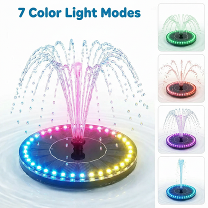 Solar Fountain Toy with Color LED Lights