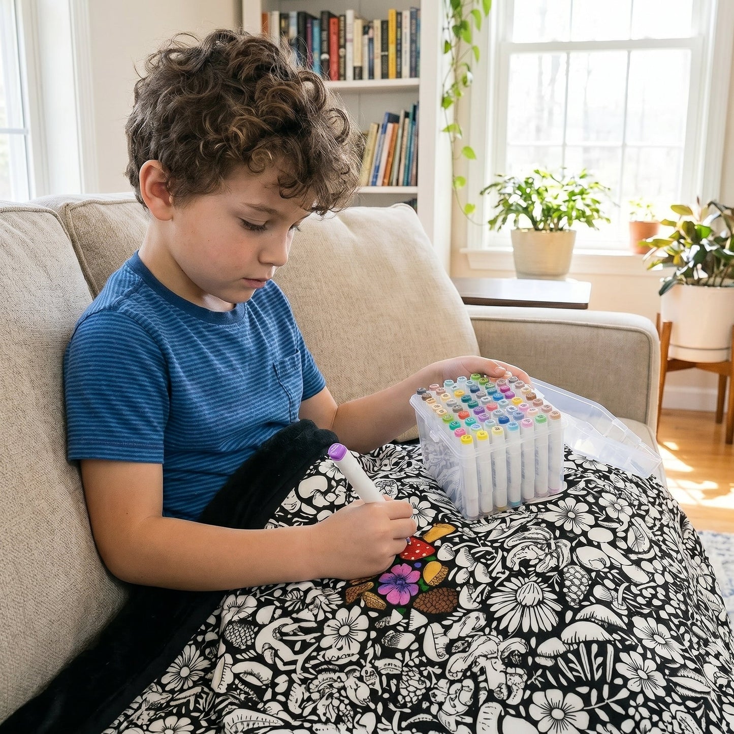 DIY Coloring Blanket with Markers